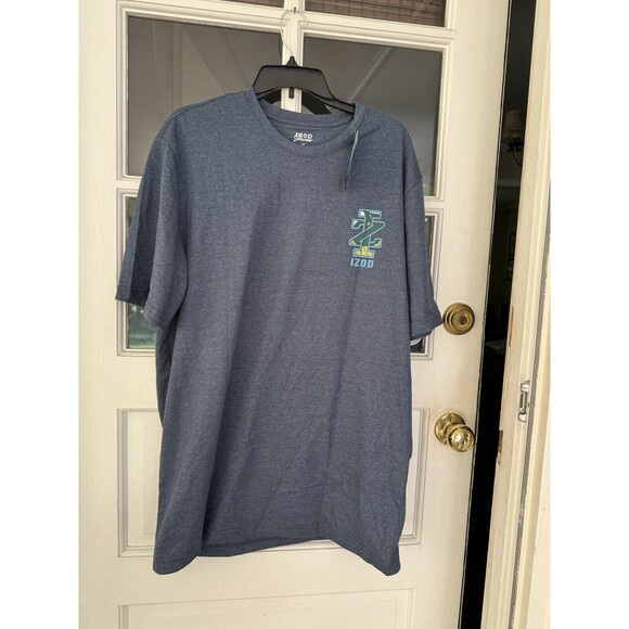 IZOD Saltwater Men's T-Shirt Golf Best By Par Blue Short Sleeve XL Graphic Tee - Picture 1 of 11